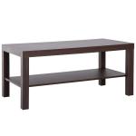 HOMCOM Mesa de Centro Mesa de Café con 2 Estantes para Salón Sala de Estar Dormitorio Estilo Vintage Madera 100x60x46 cm Marrón Rústico(c-2)