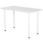 HOMCOM Mesa de Comedor Mesa de Estilo Nórdico Moderno con Patas de Madera de Haya Estructura de Metal 120x60x75 cm Blanco(c-1)