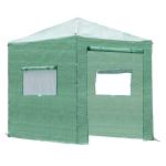Outsunny Invernadero de Jardín 240x240x240 cm Caseta Vivero para Cultivos Plantas Flores con 2 Ventanas y Puerta con Cremallera de Acero y PE Verde(c-1)