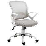Vinsetto Silla de Oficina Ergonómica Silla de Escritorio Basculante con Altura Ajustable Asiento Giratorio 360° y Soporte Lumbar Malla Transpirable 61x61x89-99 cm Negro(c-1)