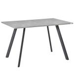 HOMCOM Mesa de Comedor Extensible Mesa de Cocina Rectangular para 4-6 Personas con Patas de Metal y Pies Ajustables Estilo Industrial 160x80x76 cm Gris(c-3)