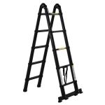 Escalera Multiusos Plegable Escalón Caballete 5 en 1 Portátil con 2 Placas de Plataforma Pie Antideslizante 6 Interruptores Bisagra 70x61x11cm(c-2)