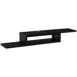 HOMCOM Mueble de TV Mesa Flotante para Televisión hasta 60 Pulgadas en la Pared con 2 Estantes Madera 152,4x29,8x21 cm Negro(c-2)