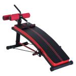 HOMCOM Banco de Musculación Banco Abdominal Pesas Estiramiento de Brazos Multifuncional para Fitness con 2 Cuerdas Expansor Acero(c-2)