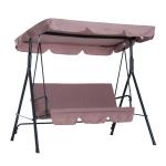 Outsunny Columpio de Jardín tipo Balancín Mecedora de Metal 3 Plazas con Toldo Regulable y Cojín - 172x110x152cm Color: Gris(c-1)