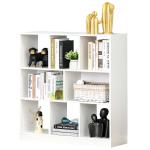 HOMCOM Estantería de Madera Librería Biblioteca de 4 Compartimentos con Baldas Ajustables para Libros Archivos 119,5x29,5x76,5 cm Marrón nogal(c-1)