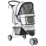 PawHut Cochecito Plegable Mascotas 75x45x97cm Perros Gatos Carrito Ruedas giran 360 grados Azul(c-5)