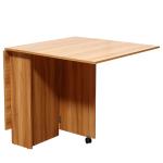 HOMCOM Mesa de Comedor Plegable con Ruedas Estante Multifuncional para Comedor Salón 3 Formas Mesa Auxiliar Mesa Auxiliar Blanco y Madera(c-1)