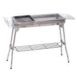Outsunny® Barbacoa de Carbón Vegetal con Ruedas Estantes Parilla Barril Carro de BBQ Picnic Acampada Smoker Ahumador de Carbón 115x56x108cm(c-2)