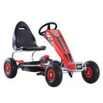 HOMCOM Kart Pedales Niños Coche de Pedales Deportivo con Asiento Ajustable Embrague y Freno para Niños de +3 Años Carga 50kg Juguete Exterior 129x59x70 cm(c-3)