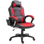 HOMCOM Gaming Silla de Oficina y Giratoria con 6 Puntos de Masaje y Calefacción tipo Sillón de Escritorio Silla Gamer para PC 68x69x108-117cm (Negro y blanco)(c-2)