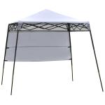 Outsunny Carpa Plegable 2,2x2,2x2m con Lateral Altura Ajustable Protección UV 50+ de Acero y Tela Oxford con Bolsa de Transporte Blanco(c-1)