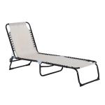 Outsunny Tumbona Reclinable y Plegable de Jardín con Respaldo Ajustable en 4 Posiciones Marco de Metal Textilene Transpirable 160x66x80 cm Gris(c-1)
