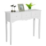 HOMCOM Mesa Recibidor tipo consola recibidor y Mesa Auxiliar con 3 Cajones en Color Blanco y Material de Madera 100x32x85cm(c-1)