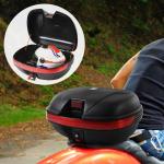 HomCom® Baul para Moto con Cerradura 44L de Capacidad 2 Llaves Kit de Montaje 54x41x28 cm Color Negro(c-2)