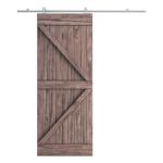 HOMCOM Herrajes Puerta Corredera 200cm Kit de Acero al Carbono Accesorios para 2 Puertas Deslizantes de Madera de 100cm de Ancho Baño Domitorio Cocina(c-1)