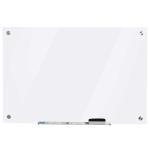 Vinsetto Pizarra Magnética de Cristal con Bandeja Pizarra de Pared sin Marco Incluye 4 Rotuladores y Borrador 90x60x0,45 cm Blanco(c-2)