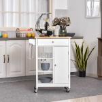 HOMCOM Carro de Cocina Carrito de Servicio Móvil Multiusos con 3 Estantes Bandeja Botellero Soporte Copas y barra para Comedor 77x44,5x91 cm Madera Rústica(c-4)