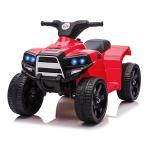 HOMCOM Quad Eléctrico para Niños +18 Meses Cuatrimoto Infantil a Batería 6V con Faros Bocina Velocidad 0-3 km/h Avance y Retroceso 65x40x43 cm Rojo(c-1)