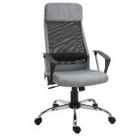Vinsetto Silla de Oficina Ergonómica Silla de Escritorio Basculante Giratoria con Altura Ajustable del Asiento para Hogar Oficina 62x62x118-128 cm Gris(c-1)