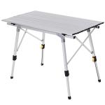 Outsunny Mesa plegable de picnic Mesa de camping de aluminio Altura regulable Espacio para 4 personas 120x70x58-73 cm(c-2)