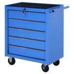 Carro Caja de Herramientas Taller Movil con 5 Cajones Rojo Chapa de Acero(c-1)
