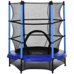 HOMCOM Cama Elástica para Niños Mayores de 3 Años Trampolín Infantil con Red de Seguridad y Arnés Interior y Exterior Carga 50 kg 150x133x168 cm Gris(c-2)