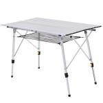 Outsunny Mesa plegable de picnic Mesa de camping de aluminio Altura regulable Espacio para 4 personas 120x70x58-73 cm(c-1)
