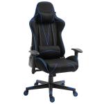 Vinsetto Silla Gaming Ergonómica Silla Gamer Giratoria Reclinable Ajustable en Altura Basculante con Luz LED Reposacabezas y Cojín Lumbar Cuero Sintético 68x68x126-136 cm Negro(c-4)