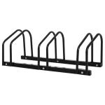 HOMCOM Aparcamiento para 4 Bicicletas Soporte de Acero para Aparcar Bicicletas en el Suelo Estacionamiento para Interior y Exterior 100x33x27 cm Negro(c-1)