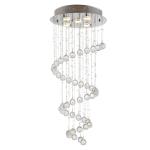 HOMCOM Lámpara de Techo de Cristal Lámpara de Araña Colgante Gota de Lluvia Porta lámpara GU10 de 25W para Hotel Pasillo Sala de Estar Ф40x90 cm Plata(c-1)