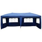 Outsunny Carpa Plegable en Acordeón 5,91x2,97x2,55 m con Toldo Bolsa Transporte Incluida Cenador Gazebo de Acero Tela Oxford Resistente al Agua Color Azul(c-2)