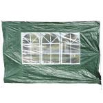 Outsunny® 2 Paredes Parte Laterales para Carpa 3x3m 3x6m Lado Parasol de Gazebo Tela Oxford Impermeable con Ventanas Medidas 300x200cm Verde oscuro(c-2)