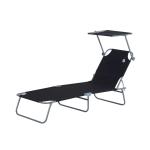 Outsunny Tumbona Plegable Marron Oxford Hierro 187x58x27cm(c-3)