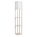 HOMCOM Estantería Librería Alta de 3 Niveles con Bombilla para Salón Dormitorio Adornos Estantería Moderna para Sala Estante de Exposición Blanco y Negro 26x26x160cm(c-3)