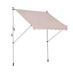 Outsunny Toldo para Balcón Ajustable 200x150cm con Patas Telescópicas de Suelo a Techo Perfecto para Puertas y Ventanas Color Verde(c-3)