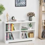HOMCOM Estantería de Madera Librería Biblioteca de 4 Compartimentos con Baldas Ajustables para Libros Archivos 119,5x29,5x76,5 cm Marrón nogal(c-3)