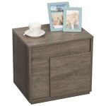 HOMCOM Mesita de Noche con Pies Elevados Cajón y Estante Color Madera Natural 40x30x51 cm(c-4)