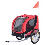 PawHut Remolque Bicicleta Perros Mascota 1 Bandera 6 Reflectores Remolque Bici Azul Negro(c-1)