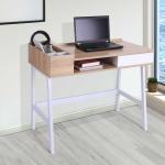 HOMCOM Mesa de Ordenador Escritorio para Hogar de Estilo Industrial 84x45x85cm Nogal(c-1)