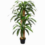 Outsunny Árbol de Ficus Artificial de 145 cm de Altura 756 Hojas con Maceta para Decoración de Hogar Interiores y Exteriores Verde(c-3)