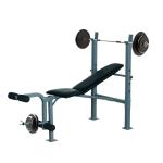 HOMCOM Banco de Musculación Banco de Pesas Maquina de Fitness Entrenar Musculos 165x68x114cm con Respaldo Regulable Espuma(c-2)
