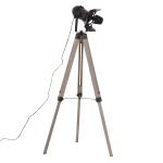 HOMCOM Lámpara de Pie con Trípode Lámpara de Suelo para Sala Dormitorio Escritorio Ajustable en Altura Diseño Industrial 63x63x100-140 cm(c-1)