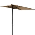 Outsunny Sombrilla Semicircular 230x130x245 cm Parasol para Pared de Jardín con Manivela y Mástil de Metal de Ø38 mm Terraza Balcón Crema(c-1)