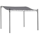 Outsunny Pérgola de Aluminio Gazebo Cenador 3x3m para Jardín Patio o Terraza con Techo Retráctil Tela Poliéster Resistente a Agua y UV(c-1)