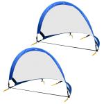 HOMCOM Set de 2 Porterías de Fútbol Diseño POP-UP Redes de Fútbol Plegable Portátil con Bolsa de Transporte para Niños 120x84x85cm(c-2)
