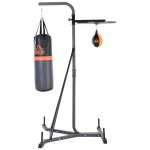 HOMCOM Saco de Boxeo Colgante con Soporte 5 Alturas Ajustables de Bola de Velocidad Saco de Arena de 20 kg para Ejercicios en Casa Gimnasio 115x163x224 cm Multicolor(c-1)