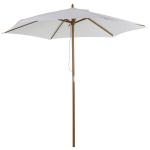 Outsunny Sombrilla Parasol de Patio Terraza Jardín Diámetro 2,5m Altura 2,25m Color Crema(c-4)