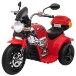 HOMCOM Moto Triciclo Eléctrico para Niños de +3 Años Moto Eléctrica Infantil con 3 Ruedas Batería 6V con Botón de Música 87x46x54 cm Rojo(c-2)