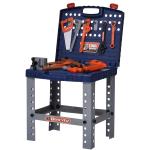 HOMCOM Banco de Herramientas para Niños de +3 Años Banco de Trabajo Infantil Incluye 64 Piezas con 2 Estantes Caja de Almacenaje 50x27x67,5 cm(c-1)
